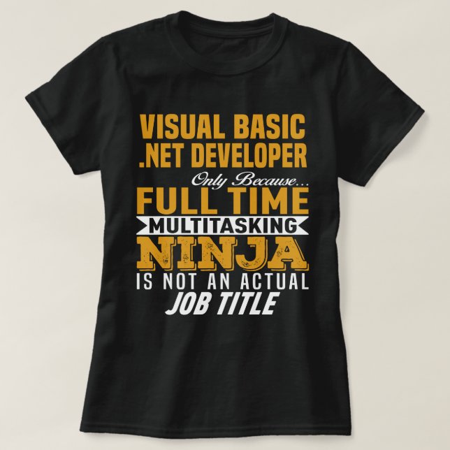 Visual Basic .NET Developer T Shirt (Design framsida)