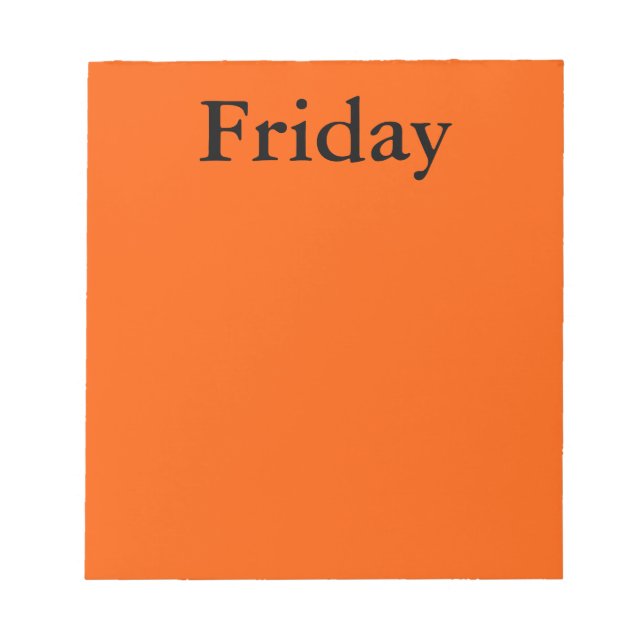 Visual Calendar Verktyg Day of the Week Fredag Not Anteckningsblock (Framsida)