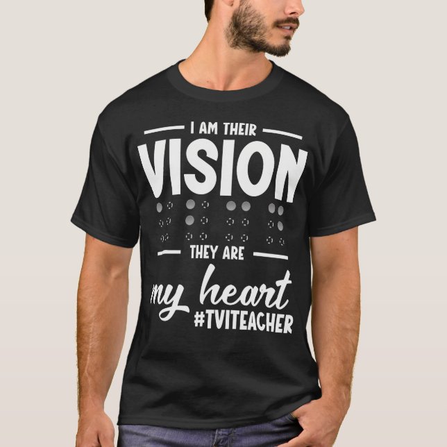 Visually Impaired Teacher Squad My Heart Vit Teach T Shirt (Framsida)