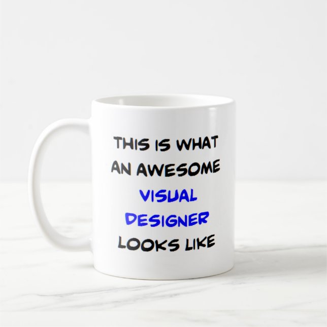 Visuell designer, fantastisk kaffemugg (Vänster)