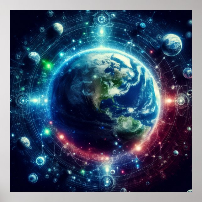 Visuell Multiversumteori Parallella universum på e Poster (Framsidan)