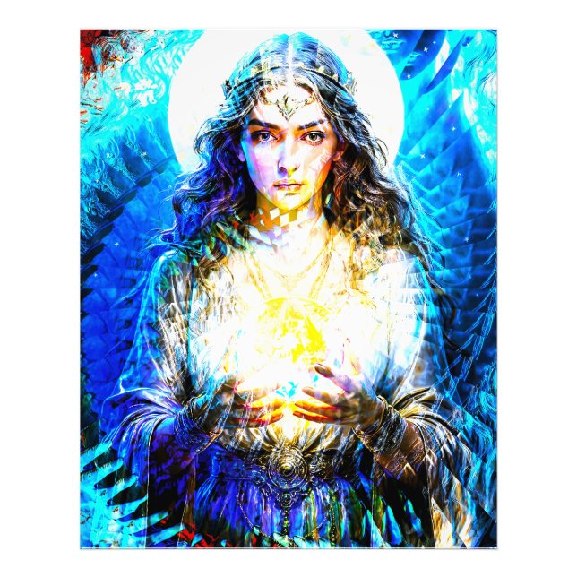 Visuelle Fraktale Vision einer Wahrsagerin Fototryck (Framsidan)