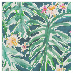 VISUELLT HJÄLPMEDELSEMESTERMonstera tropiskt löv Tyg