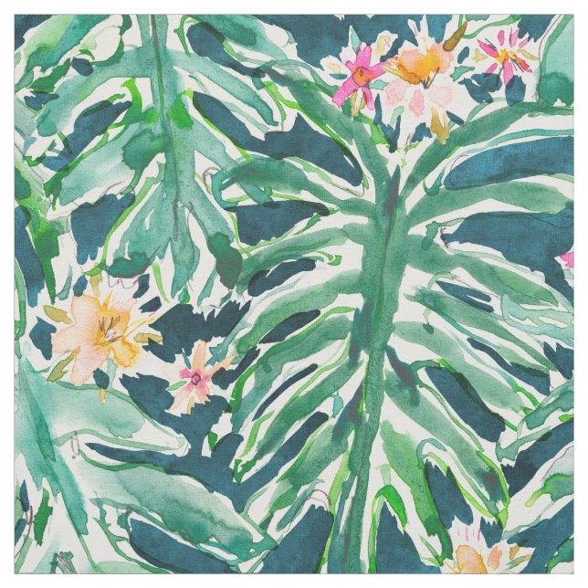 VISUELLT HJÄLPMEDELSEMESTERMonstera tropiskt löv Tyg (Provkarta)