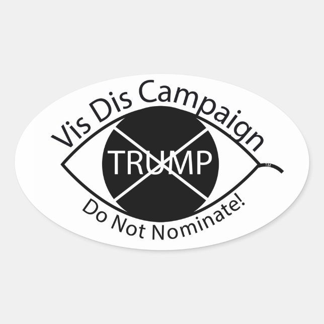 Visuellt olydnadsmärke ovalt klistermärke (Framsida)