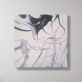Vit 12x12 Akrylfärgning av Abstrakt Canvastryck