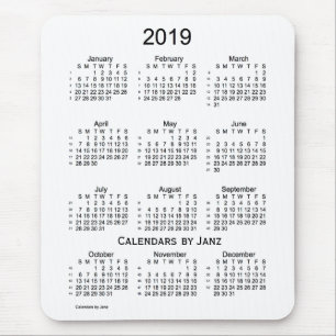 Vit 2019 52 vecka kalender vid Janz Musmatta