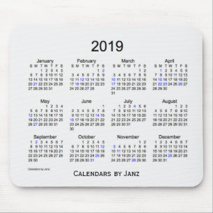 Vit 2019 röker helgdagkalendern av Janz Mousepad Musmatta