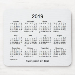 Vit 2019 röker kalendern vid den Janz musen Musmatta