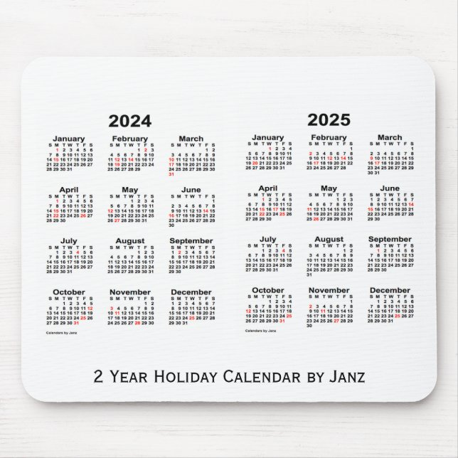 Vit 2024-2025 2 år helgdagkalender vid Janz Musmatta (Framsidan)