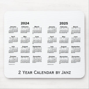 Vit 2024-2025 2 år kalender av Janz Mousepad Musmatta