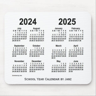 Vit 2024-2025 skolar kalendern vid Janz Musmatta