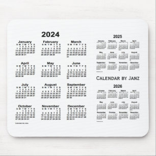 Vit 2024-2026 3 år kalender vid Janz Musmatta