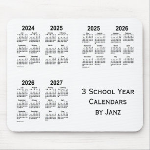 Vit 2024-2027 3 skolår kalendrar vid Janz Musmatta