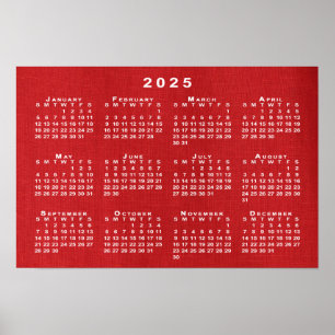 Vit 2025-kalender om Anpassadets foto Poster