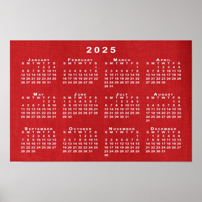 Vit 2025-kalender om Anpassadets foto Poster (Framsidan)