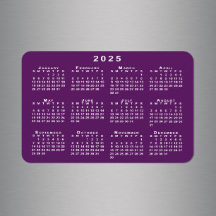 Vit 2025-kalender om Lilans bakgrundsmall Magnet