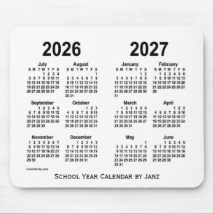 Vit 2026-2027 skolar kalendern vid Janz Musmatta