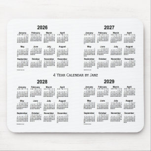 Vit 2026-2029 4 år kalender vid Janz Musmatta
