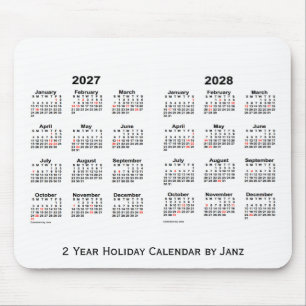 Vit 2027-2028 2 år helgdagkalender vid Janz Musmatta