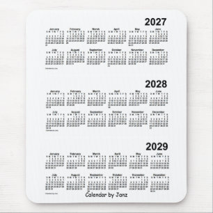 Vit 2027-2029 3 år kalender vid Janz Musmatta