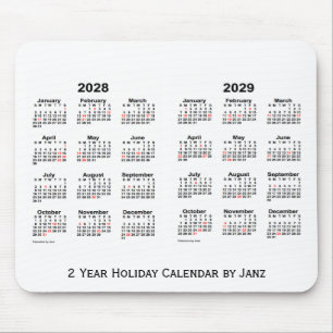 Vit 2028-2029 2 år helgdagkalender vid Janz Musmatta