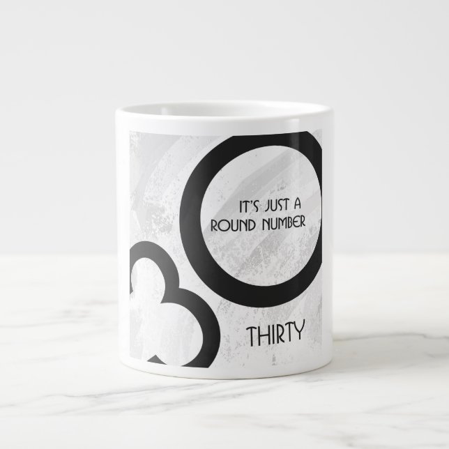 Vit 30-årsjubileum jumbo mugg (Framsidan)