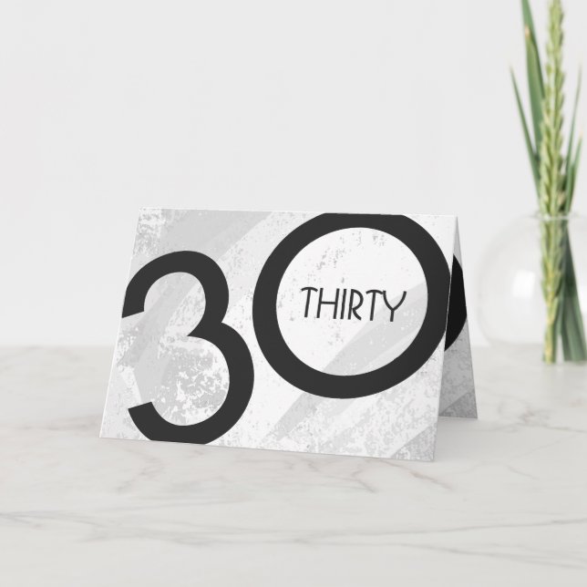 Vit 30-årsjubileum kort (Framsida)