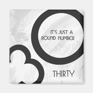 Vit 30-årsjubileum magnet