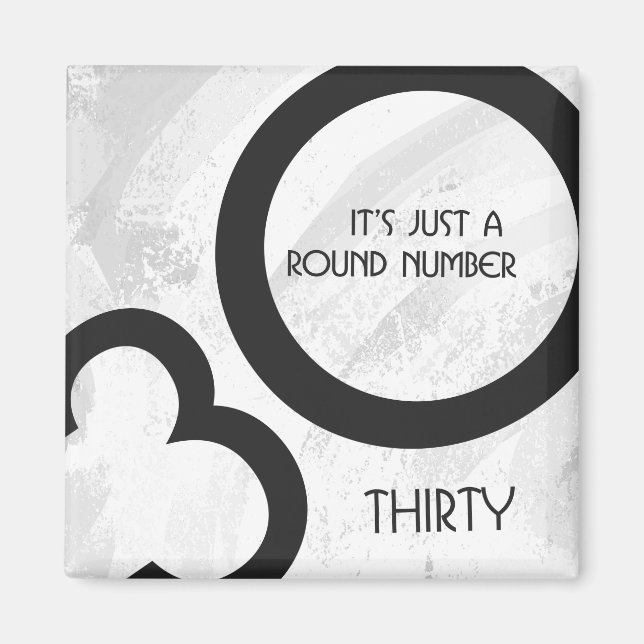 Vit 30-årsjubileum magnet (Framsidan)