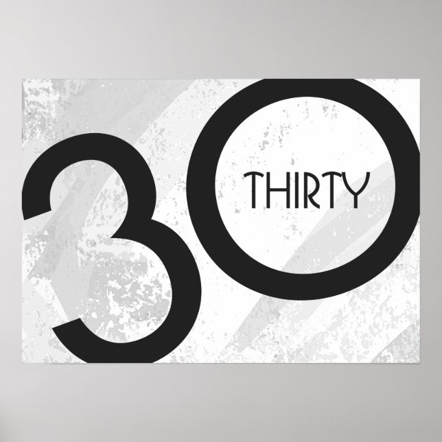 Vit 30-årsjubileum poster (Framsidan)