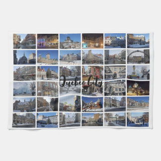 Vit 36 Foto Collage Grid Resa Anpassad Kökshandduk