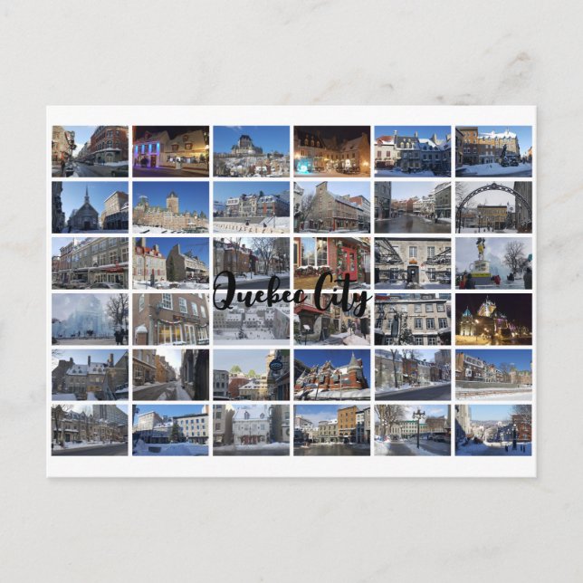 Vit 36 Foto Collage Grid Resa Anpassad Vykort (Framsida)