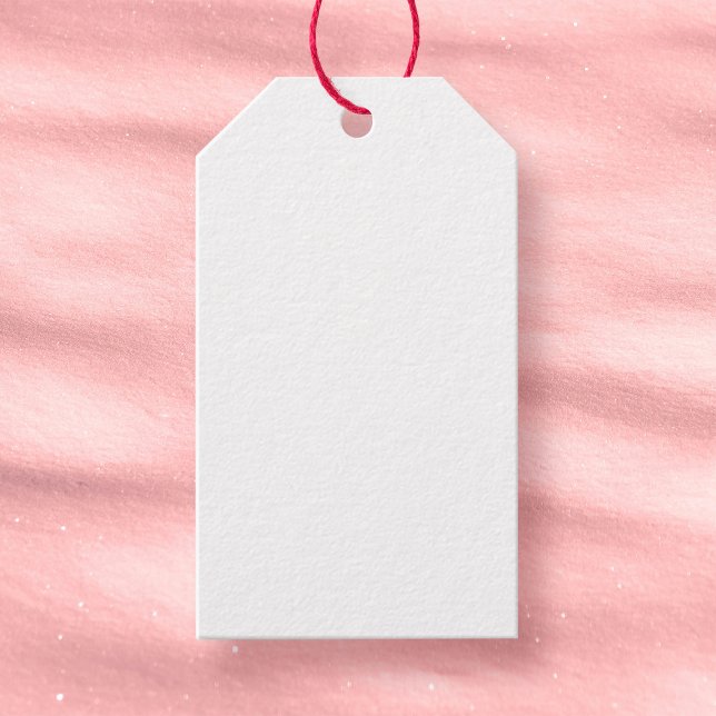 Vit 3,5-tums x 5-tums Tom babystövel med slump Presentetikett (Plain blank 3.5" x 5" baby shower gift tag)