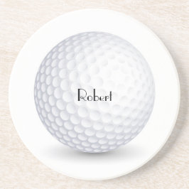 Vit 3D Golfboll Rund Sandstensunderlägg Underlägg