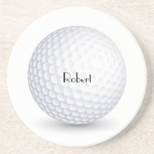 Vit 3D Golfboll Rund Sandstensunderlägg Underlägg