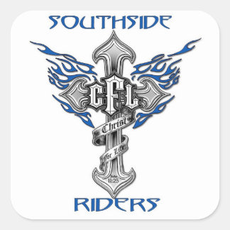 Vit 3x3-ruta fyrkantigt klistermärke