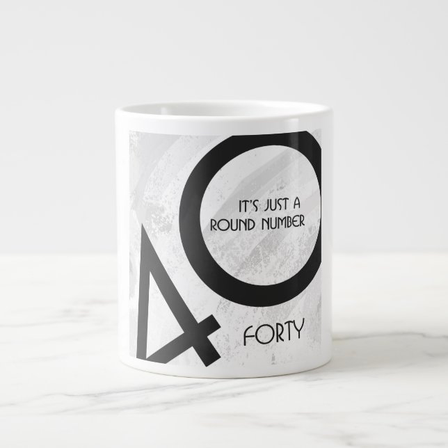 Vit 40-årsjubileum jumbo mugg (Framsidan)
