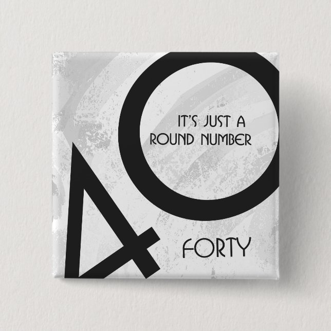 Vit 40-årsjubileum knapp (Framsida)