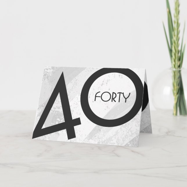 Vit 40-årsjubileum kort (Framsida)