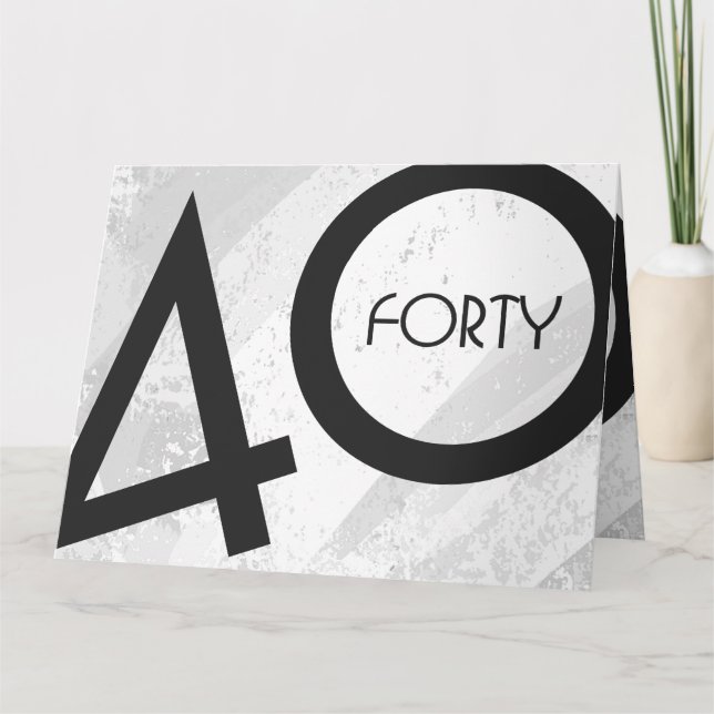 Vit 40-årsjubileum kort (Framsida)