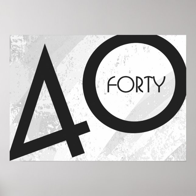 Vit 40-årsjubileum poster (Framsidan)