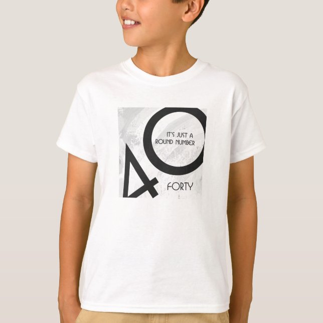Vit 40-årsjubileum tee shirt (Framsida)