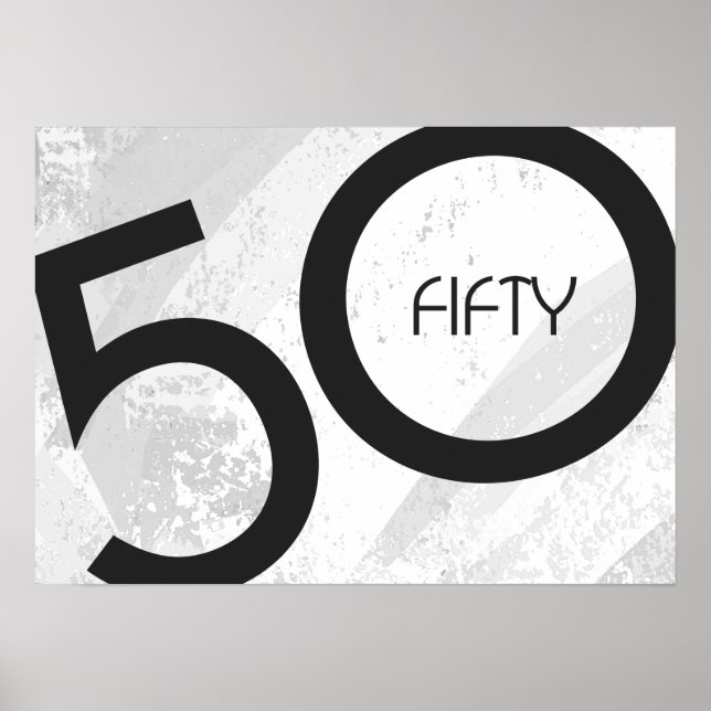 Vit 50-årsdag poster (Framsidan)