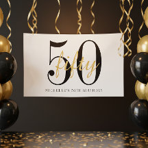 Vit 50-årsfest Svart Guld Chic