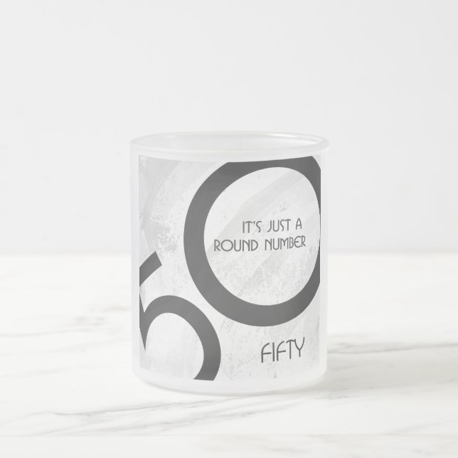 Vit 50-årsjubileum frostad glasmugg (Center)