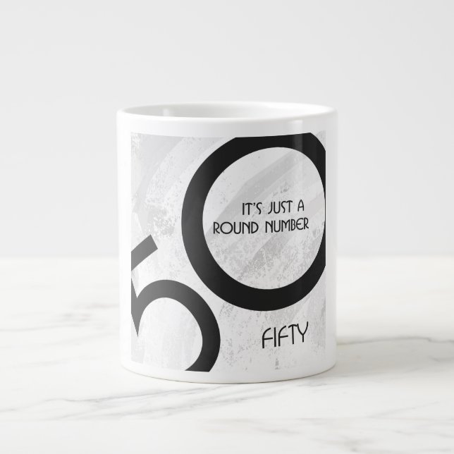 Vit 50-årsjubileum jumbo mugg (Framsidan)