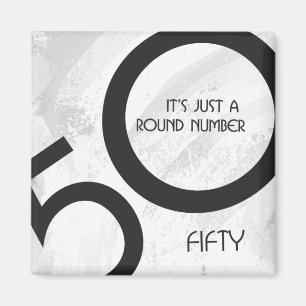Vit 50-årsjubileum magnet