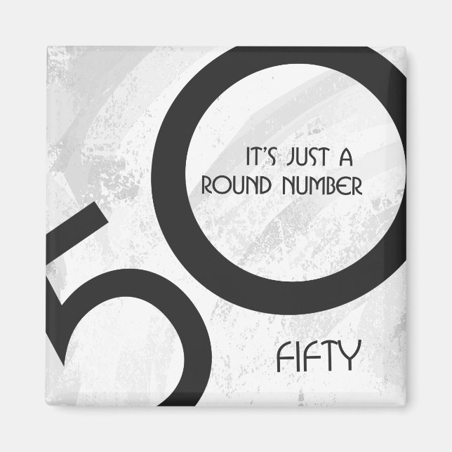 Vit 50-årsjubileum magnet (Framsidan)