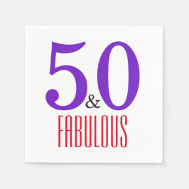 Vit 50:e fantastiska födelsedagsfest pappersservett